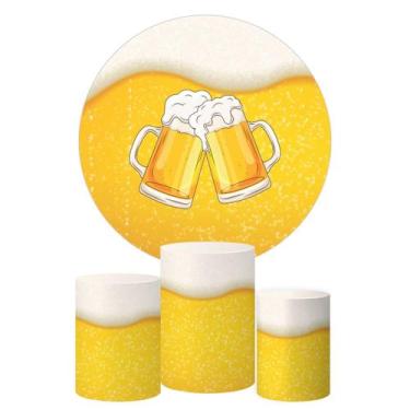 Imagem de Trio Capa Cilindro + Painel Redondo Cerveja - DECORANDO E GRUDANDO