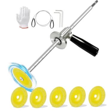 Imagem de Cortador de tubo interno para tubo de PVC, adequado para 3,5 cm a 20 cm, profundidade de corte ajustável de 17 cm, haste sextavada de 1/10.2 cm adequada para chaves de impacto, com 5 peças de lâminas