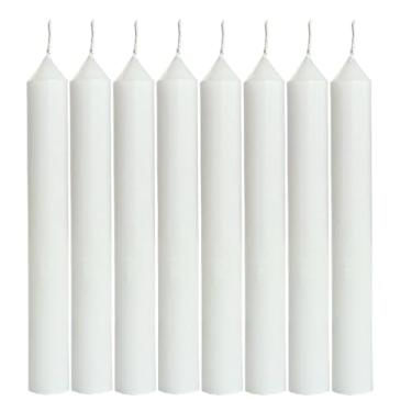 Imagem de Pacote 10 Velas Brancas de Alta Duração - Queima de 12 Horas | 100% Parafina Pura | Ideal para Festas, Eventos, Decoração e Rituais