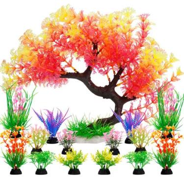 Imagem de Conjunto de plantas de aquário artificiais MyLifeUnit Fish Tank Decor