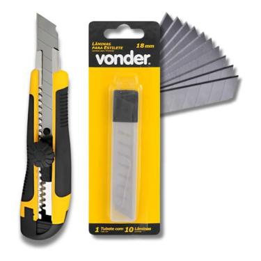 Imagem de Kit Com Estilete 18 mm E Lâmina Estilete 18mm - Vonder