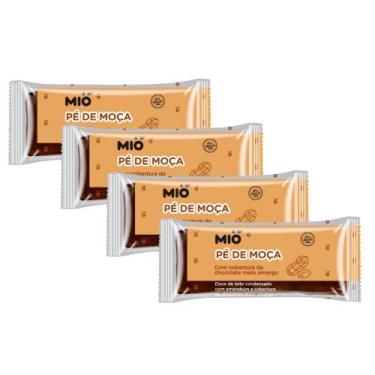 Imagem de Kit 4 Pé de Moça Mió com Cobertura Chocolate Meio Amargo 25g
