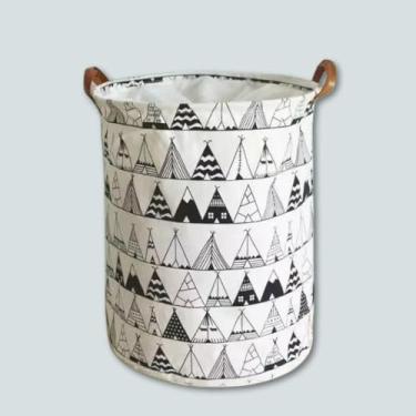 Imagem de Cesto Organizador Multiuso 40L Versátil para Roupa Suja, Brinquedos, Quarto, Banheiro ou Lavanderia (Cabana Indígena)