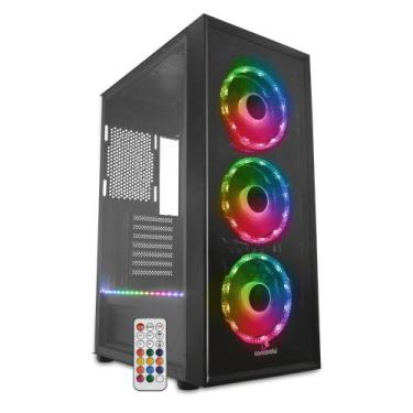 Imagem de Gabinete Gamer Concórdia Glass X3602 RGB, Fita Led, Controle, Fans