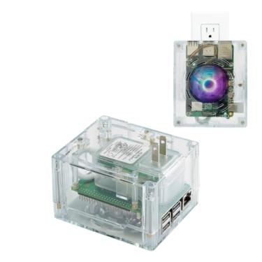 Imagem de Vilros Plug 'n' Pi para Raspberry Pi 5-A Capa Refrigerada por Ventilador Raspberry Pi e Fonte de Alimentação Tudo em Uma Solução - Ideal para Uso SSH-Headless (Transparente Transparente com LEDs RGB)