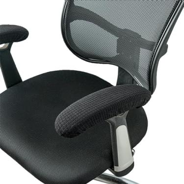 Imagem de Msiud Capas de braço para cadeira de escritório, almofadas de apoio de braço, cotovelos, antebraços, capas elásticas resistentes à sujeira, poltrona, poltrona, cobertura, lavável, elástico, protetor