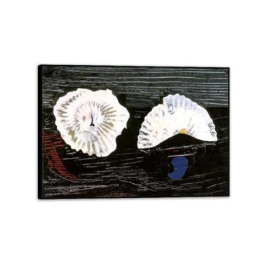 Imagem de Max Ernst Reproduções de arte de parede em tela, concha, flores, surrealismo, pôster Max Ernst, decoração de parede para quarto, escritório, galeria, presentes, 70 x 50 cm, moldura preta