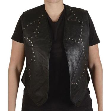 Imagem de Colete de Couro Motoqueiro Feminina  - MTS, P