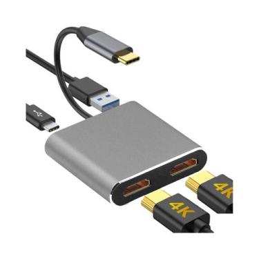 Imagem de Estação De Docagem USB C 4K 60Hz Adaptador HDMI PD100W USB 3.0 Para Ma