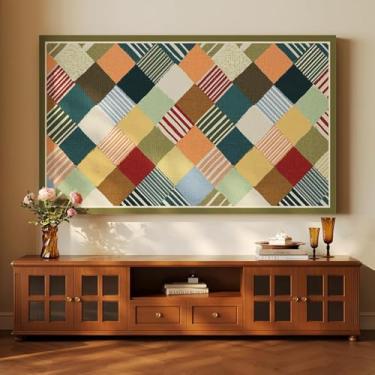 Imagem de HSTANGKY Capa anti-pó para TV interior de 32 a 80 polegadas tecido anti-pó para ecrãs LCD/LED protetor de ecrã para monitores curvos e planos-Plaid5 , 40-43 polegadas