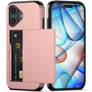 Imagem de Nvollnoe Capa para celular compatível com iPhone 17 com suporte de cartão de camada dupla resistente à prova de choque com compartimento oculto para cartão fina para mulheres e homens 6,3 polegadas