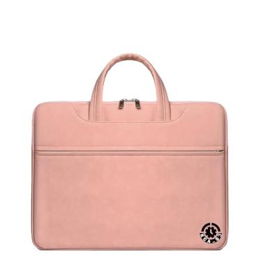 Imagem de Capa para laptop de 13 a 14 polegadas com alça – Bolsa de transporte à prova de choque resistente à água para Dell/HP/Surface/Chromebook – Cor rosa