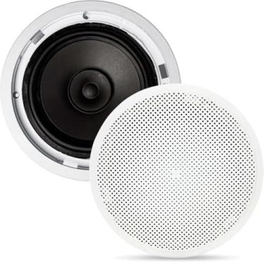 Imagem de Caixa Acustica 140W Embutir Teto Som Ambiente Arandela Redonda