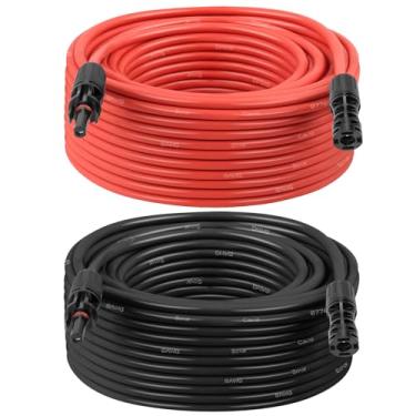 Imagem de Cabo de extensão de painel solar – Fio solar de 8 AWG 1,8 m com conector à prova d'água fêmea e macho fio fotovoltaico para trailer, sistemas fotovoltaicos, casa, barco, painéis solares, carro (75 pés