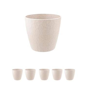 Imagem de 6 Un Vaso Plantas Colmeia Decorativo Flor G Bege