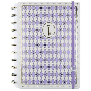 Imagem de Caderno Inteligente Isa Akkari Purple Key Tamanho Grande Capa Dura 11 M Discos Universitário Escolar