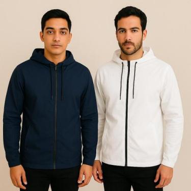 Imagem de Kit 2 Corta Vento Masculino Impermeável Sem Estampa Agasalho de Invern