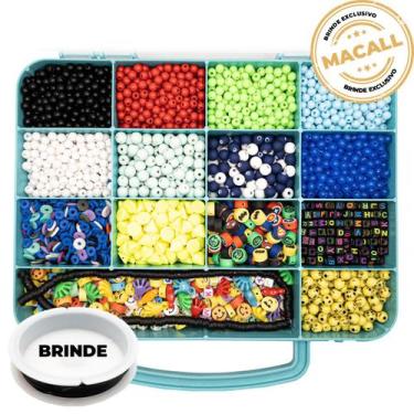 Imagem de Kit Miçangas Bolinhas Masculino Pulseiras Colares Completo - MACALL