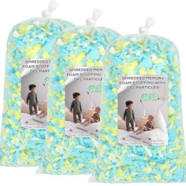 Imagem de Garifon Enchimento de saco de feijão, enchimento de espuma de memória desfiada de 6,8 kg, enchimento de cadeira de saco de feijão, enchimento de refil de saco de feijão, enchimento de saco de pancada