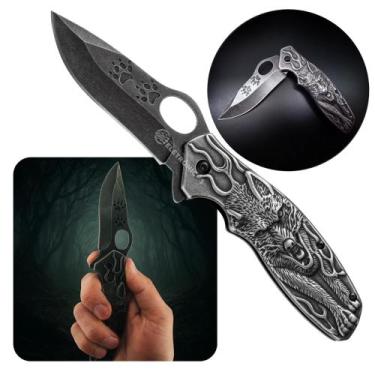 Imagem de Canivete Militar Semiautomático Lobo Norte 3D com Clip Portátil e Resi