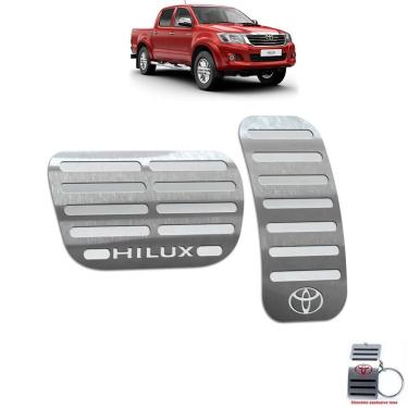 Imagem de Pedaleira Automático Em Aço Inox Hilux 2012 A 2015 Prata