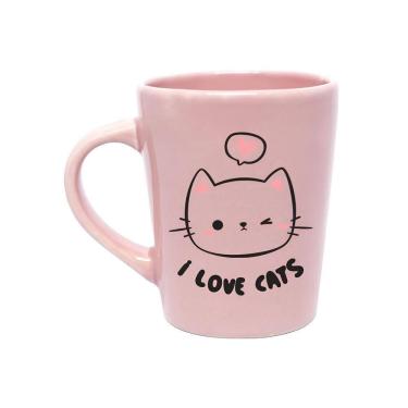 Imagem de Caneca de Porcelana 270ml I Love Cats Rosa