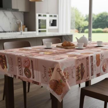 Imagem de Toalha de mesa térmica e impermeável para 4 ou 6 cadeiras - Genérica, 