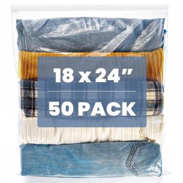 Imagem de Sacos de armazenamento de plástico com zíper Elsjoy, 5 galões, pacote 