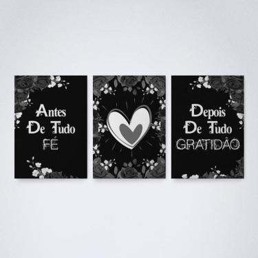 Imagem de Quadro Decorativo fé e gratidão tons v5 30x20cm