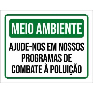 Imagem de Placa Meio Ambiente Programas Combate Poluição 36X46