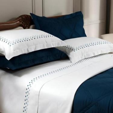 Imagem de Jogo De Cama Casal Queen Miami 250 Fio Egípcio Super Macio - De Luca E