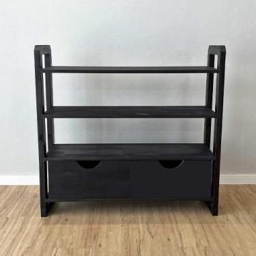 Imagem de Aparador de Madeira Pinus Linea de 4 Prateleiras Ample com 2 Gavetas P