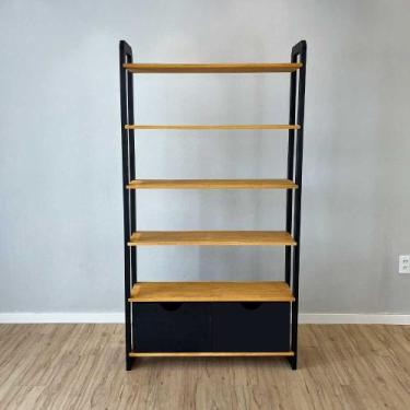 Imagem de Estante 6 Prateleiras de Madeira Pinus Linea Ample com 2 Gavetas Nozes