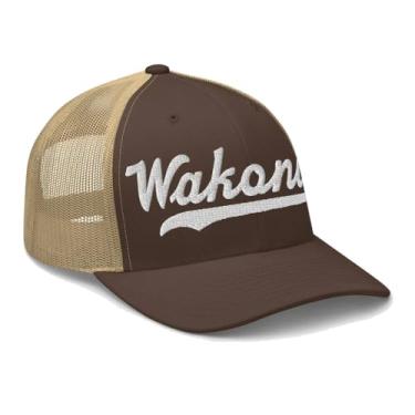 Imagem de Wakonda Boné Wakonda Trucker Boné de Beisebol Bordado Escrita Vintage Malha Esportiva Swoosh Presente Lembrança Headwear SD, Marrom/Cáqui, tamanho �nico