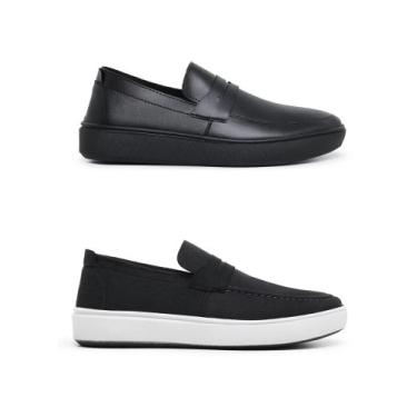 Imagem de Kit 2 Sapato Social Masculino Loafer Mocassim Oxford Tendencia Casual 