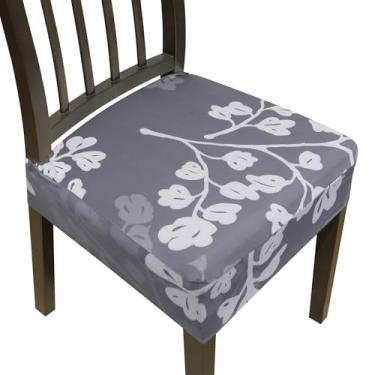 Imagem de Capas de cadeira de jantar, capas de assento para cadeiras de sala de jantar, conjunto de 6, capas elásticas para cadeira de cozinha, capa removível lavável para cadeira de sala de jantar, protetor de
