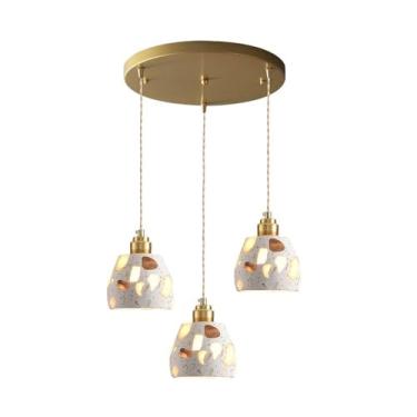 Imagem de Lustre de Terrazzo Branco Sala de Jantar Luminária Pendente Abajur de Terrazzo Luminária Pendente Vintage Nórdica para Cozinha Ilha Sala de Estar Quarto Cabeceira Corredor Luminária de Teto
