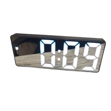 Imagem de RelóGio Despertador Digital De Mesa 16cm | Display Com Alarme E Temperatura Ambiente | AlimentaçãO Dupla - Design Decorativo Preto(1)