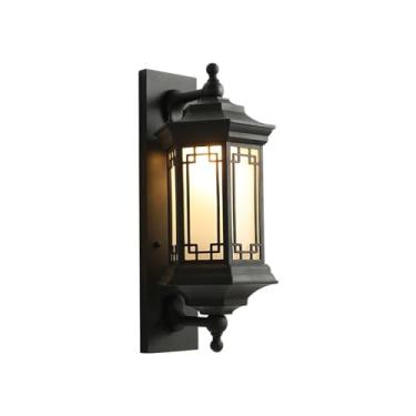 Imagem de Chinês Retro Impermeável Luz de Parede Varanda Pátio Varanda Exterior Luz de Parede Iluminação de Paisagem ao Ar Livre, Led Luminária Pendente de Teto, Marrom