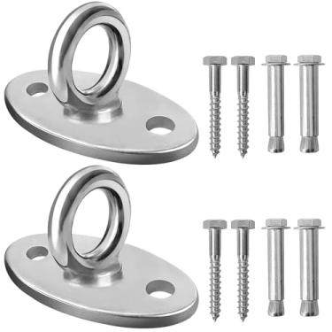 Imagem de 2 Pack Heavy-Duty Wall Ceiling Mount Bracket - for Suspension Straps, Aerial Yoga Swing Hammock, Battle Ropes, Resistance Bands, Boxing Equipment & Strength Training