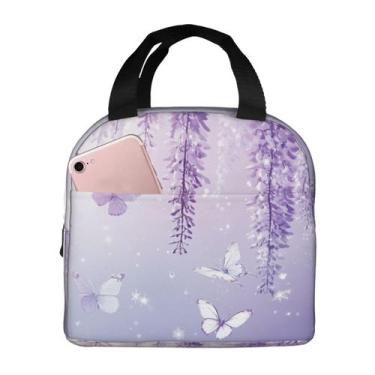 Imagem de Lancheira DADABULIU Lavender Butterfly Light Purple Flower