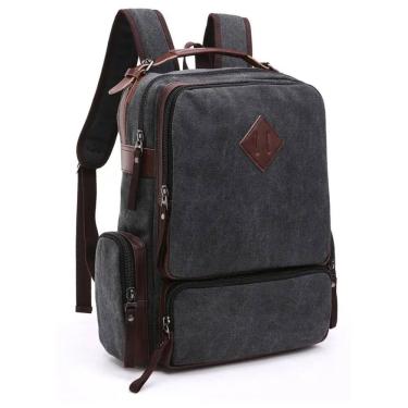 Imagem de Mochila Illinois Canvas de grande capacidade para notebook de 15 polegadas