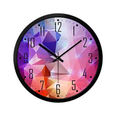 Imagem de Relógio de parede moderno criativo mudo decoração de casa quarto sala de estar relógio de parede redondo relógio digital face relógio de parede moderno relógio decorativo (vermelho 35 cm)