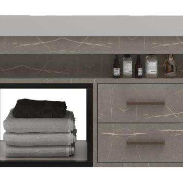 Imagem de Gabinete para Banheiro 2 Gavetas Suspenso New 80 - Belizze