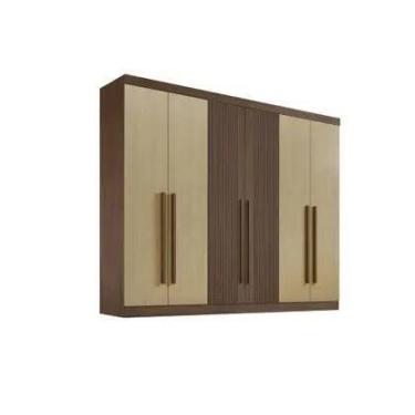 Imagem de Roupeiro 6 Portas Ripado 6 Gavetas sem pés Da Vinci Plus D Doro D Doro