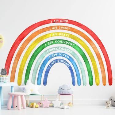 Imagem de Decalque de parede Tinideya Large Rainbow 195x120 cm à prova d'água