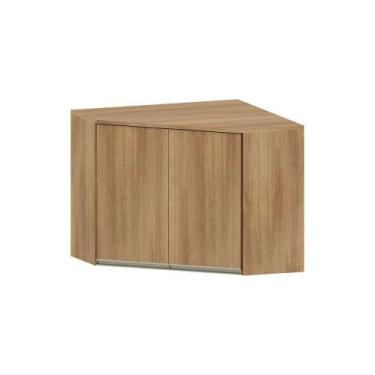 Imagem de Armário Aéreo Canto Diagonal 1 Porta Diana Luciane Móveis Avelã/avelã