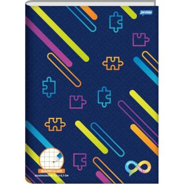 Imagem de Kit de Cadernos Quadriculados, Jandaia, Universitário, Neuro, Capa Dura, 60 Folhas, Pacote com 5