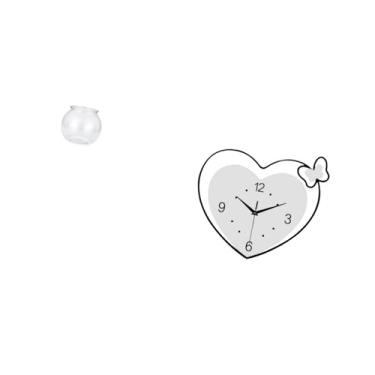 Imagem de Fenteer Vaso de Aquário Transparente em Formato de Coração com Design Criativo de Relógio de Parede em Acrílico para Decoração de Escritório, Casa, Sala de Es