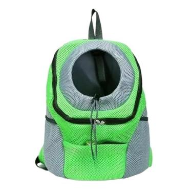 Imagem de Mochila de viagem pet dog bag saco de ombro duplo(VERDE,P)